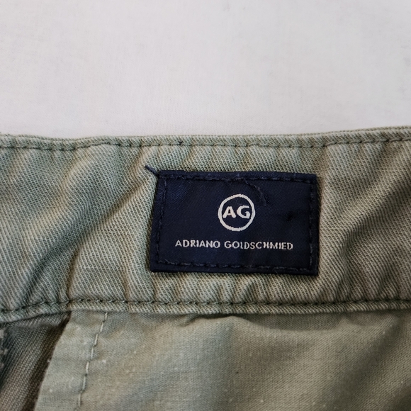 AG Adriano Goldschmied The Evan relaxed pleated trousers green crop cropped 25 - Picture 9 of 14